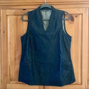 Toad & Co Sleeveless V-Neck Denim Shirt